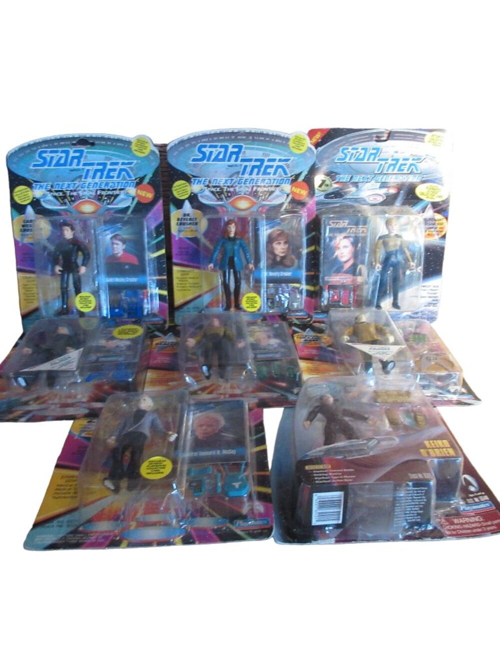 Lot of 8 Star Trek Next Generation Human Action Figures - NO DUPS VTG 1994